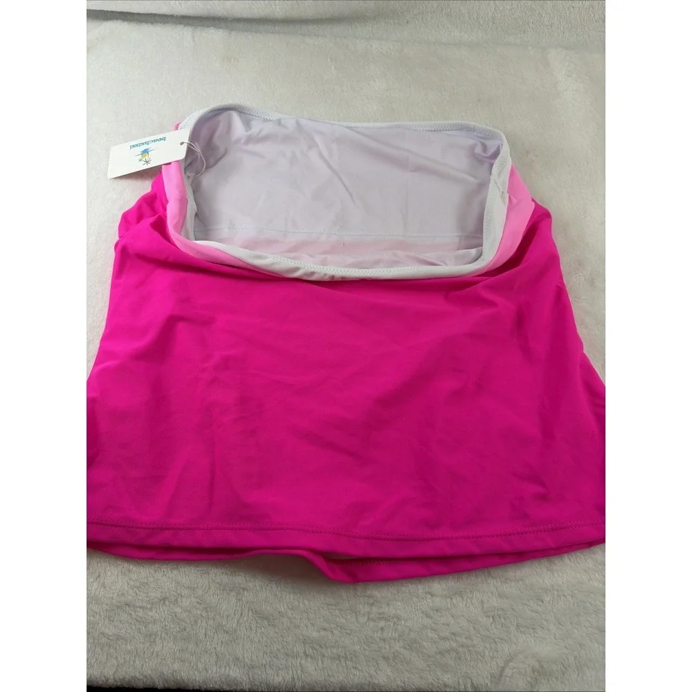 Beachsissi Hot‎ Pink Bandeau Tankini Set NWT Two Piece Swimsuit Colorblock XL